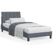 Estructura de cama con cabecero terciopelo gris oscuro 90x200cm