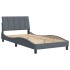 Estructura cama con cabecero terciopelo gris oscuro 100x200