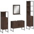 Set de muebles de baño 4 pzas madera contrachapada marrón