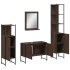 Set de muebles de baño 4 pzas madera contrachapada marrón