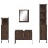 Set de muebles de baño 4 pzas madera contrachapada marrón