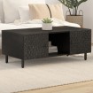 Mesa de centro madera maciza de mango negra 100x54x40 cm