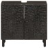 Armario de lavabo de baño madera maciza mango negro 62x33x58