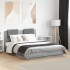 Estructura cama con cabecero luces LED gris Sonoma 120x190