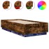 Estructura cama con luces LED madera roble ahumado 100x200