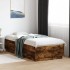 Estructura cama con luces LED madera roble ahumado 100x200