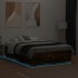 Estructura cama con luces LED madera roble ahumado 140x190