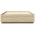 Estructura cama con luces LED madera roble Sonoma 120x200