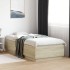 Estructura de cama con luces LED madera roble Sonoma 90x200