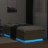 Estructura de cama con luces LED madera roble Sonoma 90x200