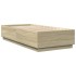 Estructura de cama con luces LED madera roble Sonoma 90x200