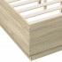 Estructura cama con luces LED madera roble Sonoma 120x190