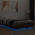 Estructura cama con luces LED madera roble ahumado 160x200