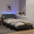 Estructura de cama con luces LED tela gris claro 100x200