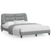 Estructura de cama con luces LED tela gris claro 140x190 cm