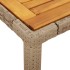 Mesa de jardín ratán PE y madera acacia beige 150x90x75