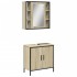 Set de muebles de baño 2 pzas madera contrachapada roble