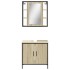 Set de muebles de baño 2 pzas madera contrachapada roble