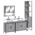 Set de muebles de baño 4 pzas madera contrachapada gris