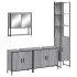 Set de muebles de baño 4 pzas madera contrachapada gris