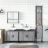 Set de muebles de baño 4 pzas madera contrachapada gris