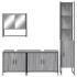 Set de muebles de baño 4 pzas madera contrachapada gris