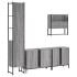 Set de muebles de baño 4 pzas madera contrachapada gris