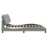 Estructura de cama con luces LED tela gris claro 200x200