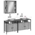 Set de muebles de baño 3 pzas madera contrachapada gris