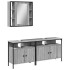 Set de muebles de baño 3 pzas madera contrachapada gris