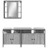 Set de muebles de baño 3 pzas madera contrachapada gris