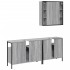 Set de muebles de baño 3 pzas madera contrachapada gris