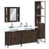 Set de muebles de baño 4 pzas madera contrachapada marrón