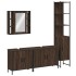 Set de muebles de baño 4 pzas madera contrachapada marrón