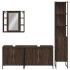 Set de muebles de baño 4 pzas madera contrachapada marrón