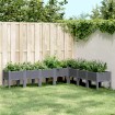 Jardinera con patas PP gris 200x160x42 cm