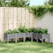 Jardinera con patas PP gris claro 160x120x42 cm