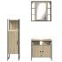 Set de muebles de baño 3 pzas madera contrachapada roble