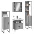 Set de armario de baño 4 pzas madera contrachapada gris