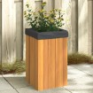 Jardinera de madera maciza de acacia 35x35x60 cm