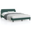 Estructura cama con cabecero terciopelo verde oscuro 140x190 cm