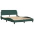 Estructura cama con cabecero terciopelo verde oscuro 140x190