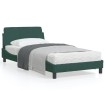 Estructura cama con cabecero terciopelo verde oscuro 100x200 cm