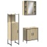 Set de muebles de baño 3 pzas madera contrachapada roble