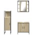 Set de muebles de baño 3 pzas madera contrachapada roble