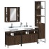 Set de muebles de baño 4 pzas madera contrachapada marrón