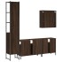 Set de muebles de baño 4 pzas madera contrachapada marrón