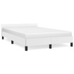 Estructura cama con cabecero cuero sintético blanco 120x190 cm