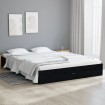 Estructura de cama madera maciza negra 120x190 cm