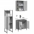 Set de muebles de baño 3 pzas madera contrachapada gris